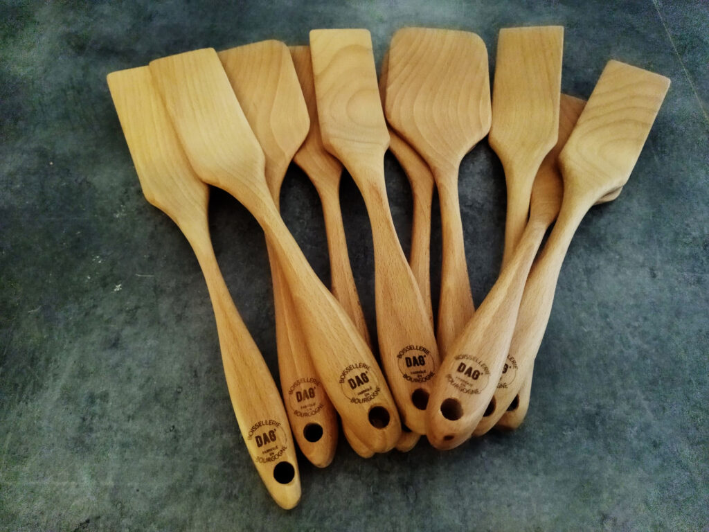 Ustensiles bois, spatules, fabriqué en France avec du bois local